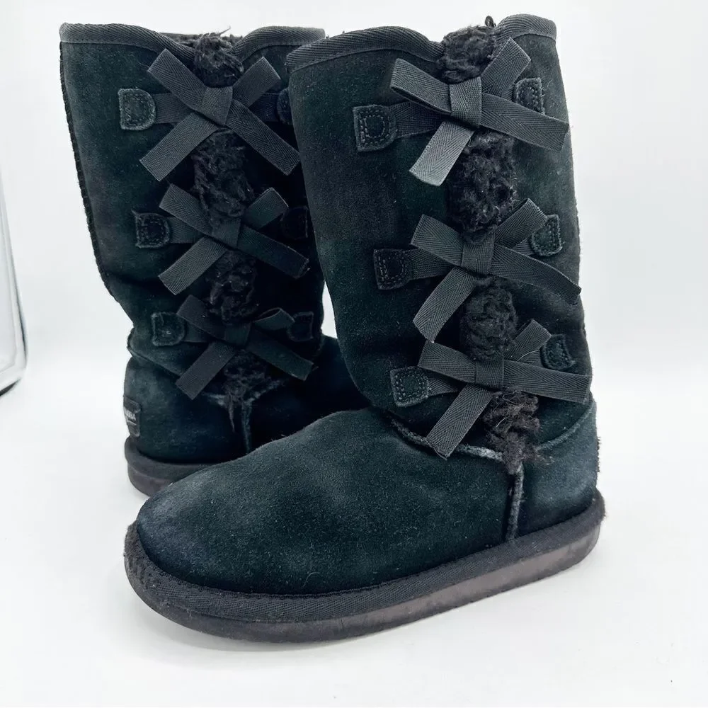 Koolaburra by UGG Black Victoria Girls Winter Boots Sz 1‎